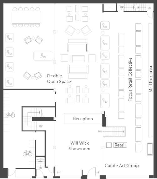 FOCUS Coworking Space Floorplan: Offices, Desks and Amenities