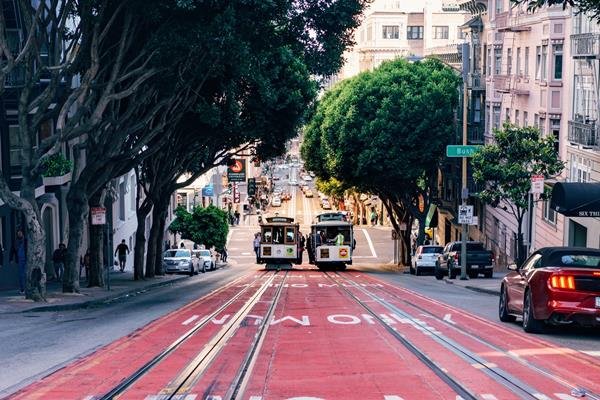 Trolley on a San Francisco street