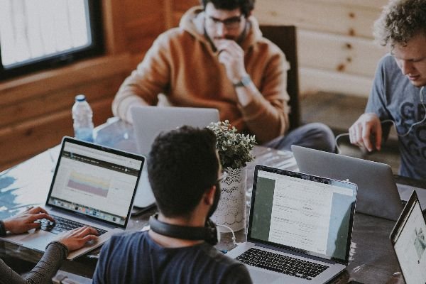 Working together in a coworking space 