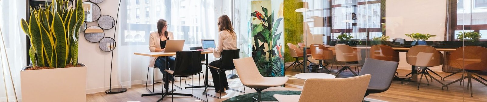 Ladies sitting in a coworking space