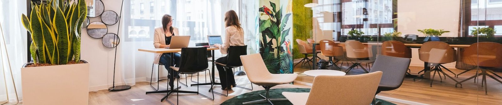 Women working in a coworking space